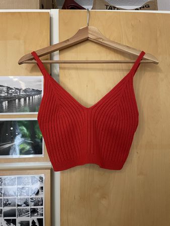 Terranova Red Knit Crop Top Summer Size S ☀️