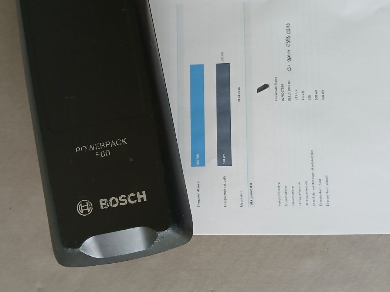 Bosch Akkus: Powerpack 500 Akku - 500Wh 100% mit Bosch Messbericht – Gebraucht aus Winterthur von .-thx-. 1