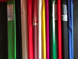 Papier Papiere Krepppapier Bastelarbeiten Dekorieren 9 Farb.
