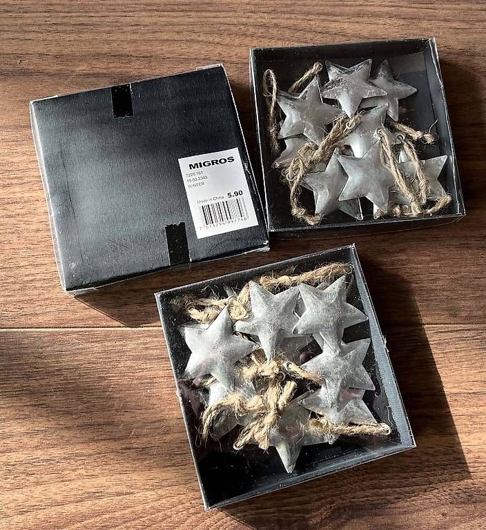 Migros Tutte le decorazioni: Dreidimensionale Metallsterne – Nuovo e nell'imballaggio originale da Rotkreuz venduto da Vauban