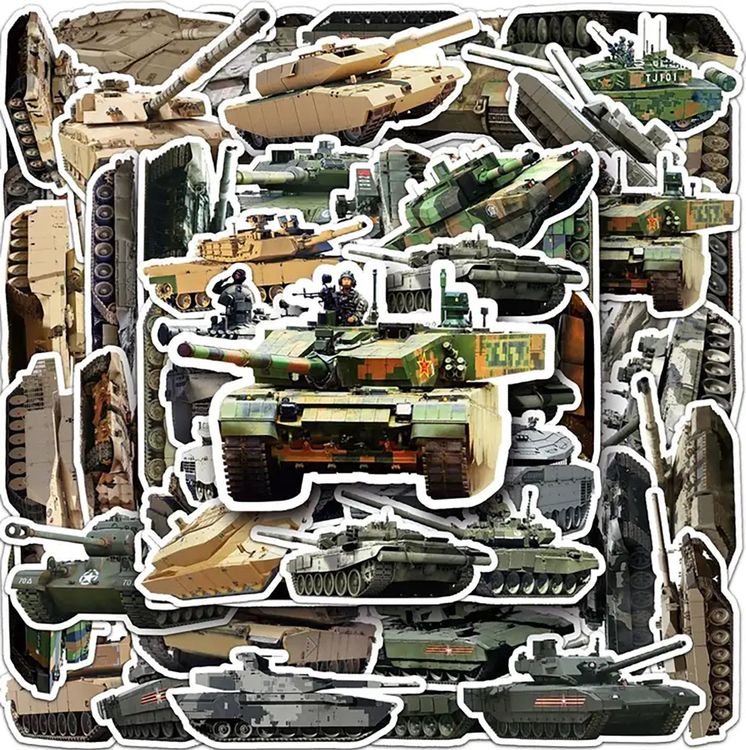 50 Stk. Sticker Aufkleber - Militärische Panzer (Neu und ...