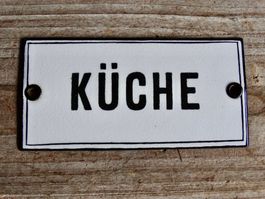 hübsches Emailschild Küche vintage Loft Werkstatt Email