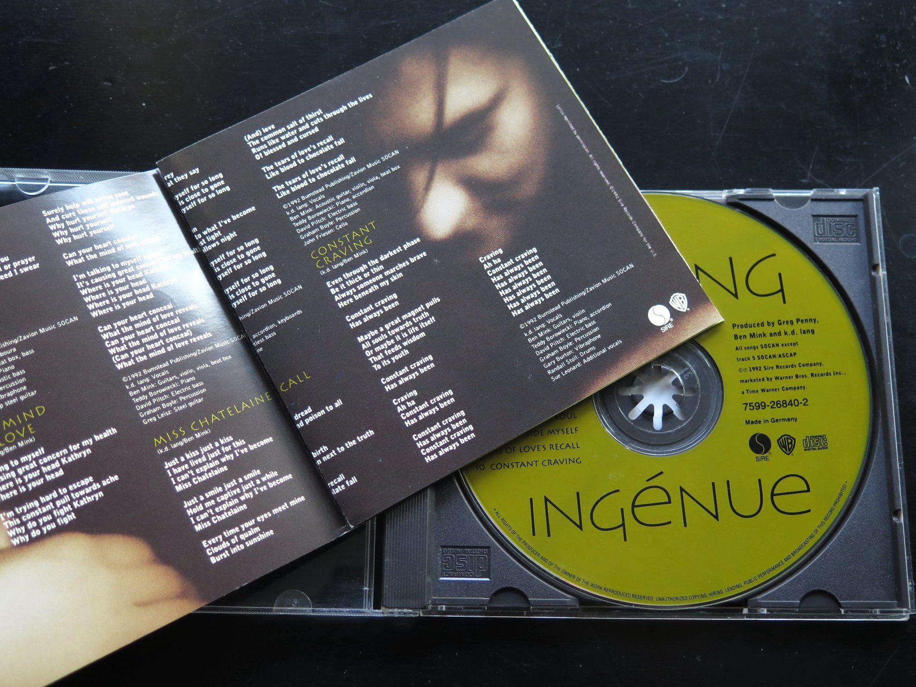 CD: (p) CD K.D. LANG: Ingénue, 1992 – Usato da Bern venduto da Balzamico 2
