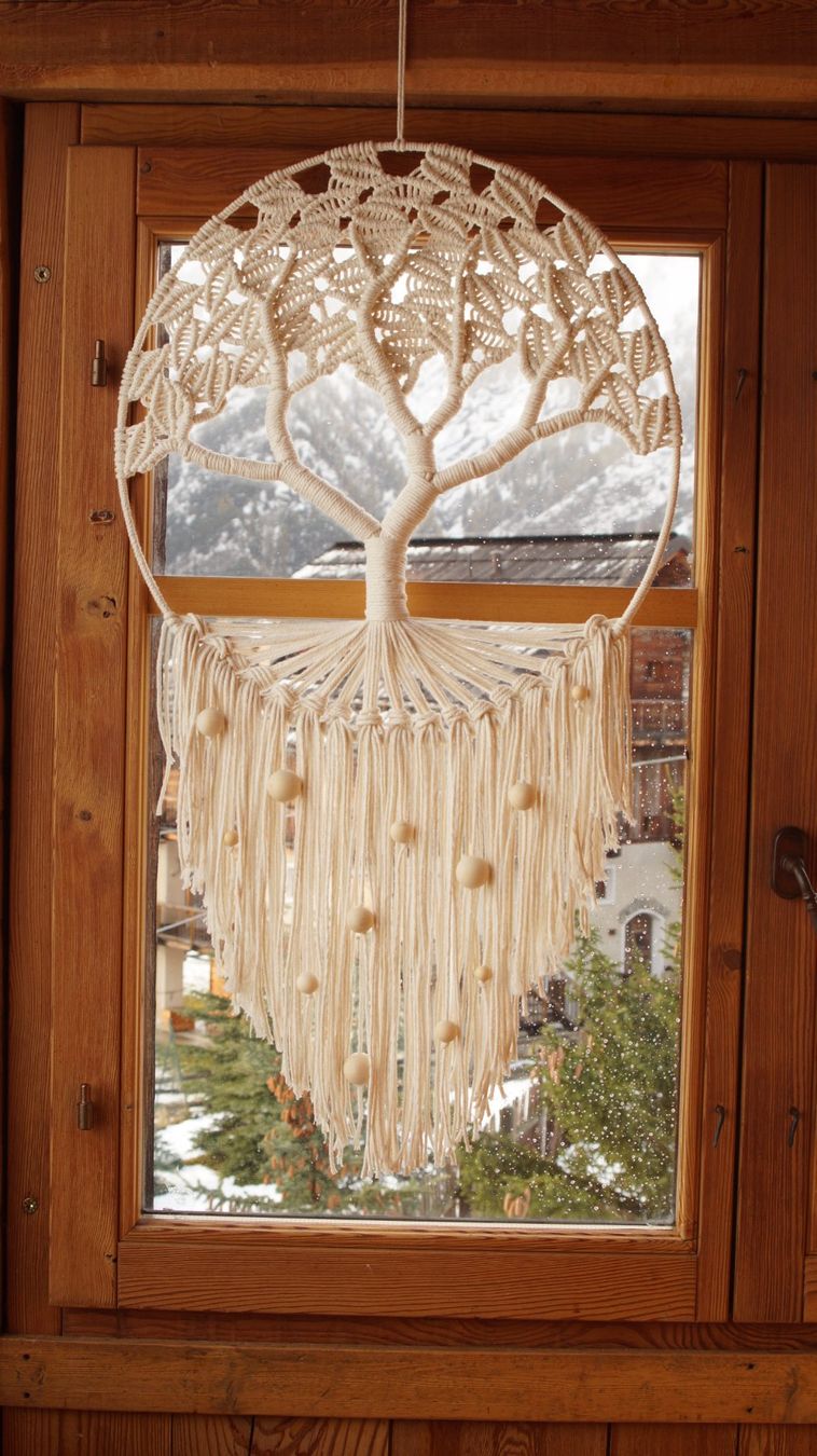Tutte le decorazioni: Handgefertigter Makramee-Lebensbaum, Boho-Dekoraration ø50cm – Nuovo e nell'imballaggio originale da Tafers venduto da JP911 1