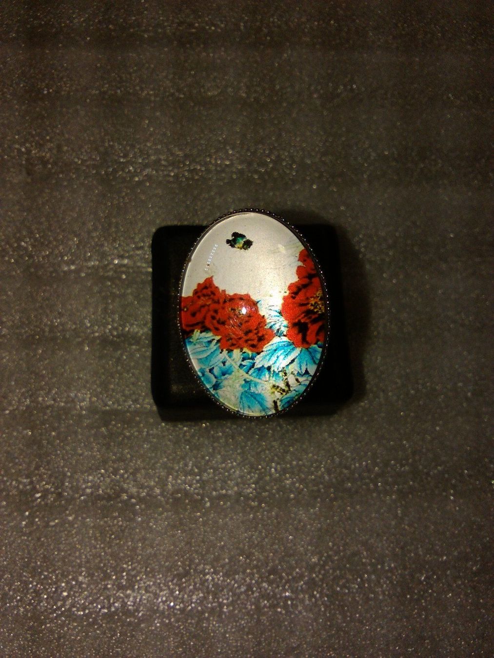 Ringe: ring edelsthal,,mit rot blumen,,,glanzig – Neu (gemäss Beschreibung) aus Basel von bijoutrie_4 2