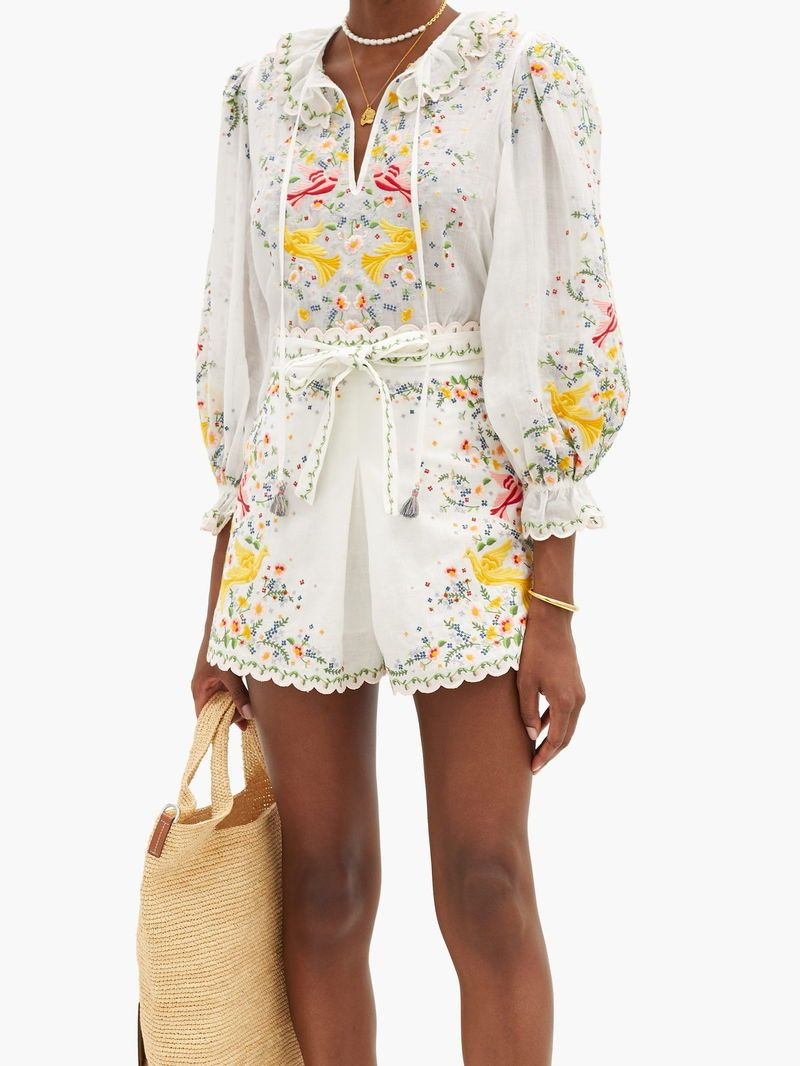 Zimmermann Tute: Zimmermann Embroidery Blouse & Short – Usato da St.Josefen venduto da lop_lh8d