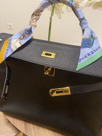 HERMÈS Kelly 35 inkl. Gurt / 1998. Genarbtes-Leder