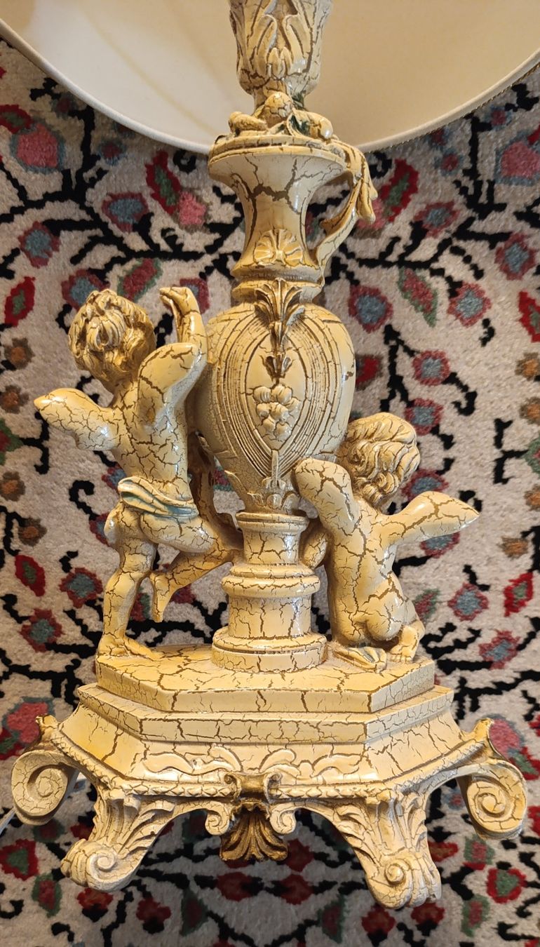 Lampes: Antike Kunststein Lampe mit Engeln – D'occasion à Opfikon par evilwalks 3