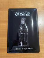 Coca-Cola Blechschild, Schwarz, 20x30 cm