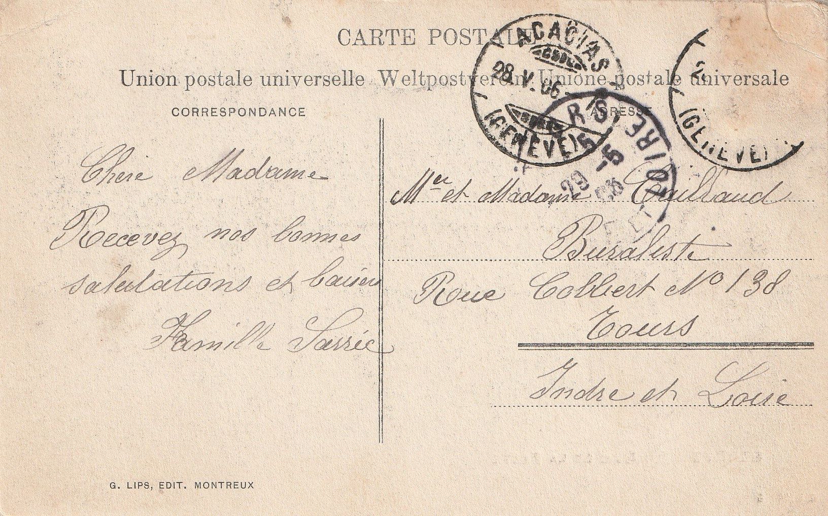 Cartoline postali: AK - Genève - gel. 28.5.1906 – Usato da Fribourg venduto da schnalla92 1