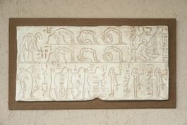 grosses Gips-Bild mit Ägyptischen Szenen
