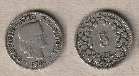 Tutti le monete: 5 Rappen 1902 – Usato da Allschwil venduto da Coinfreak