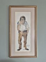 Kurt Metzler "Mundharmonika spielender Bauer" aquarelle 