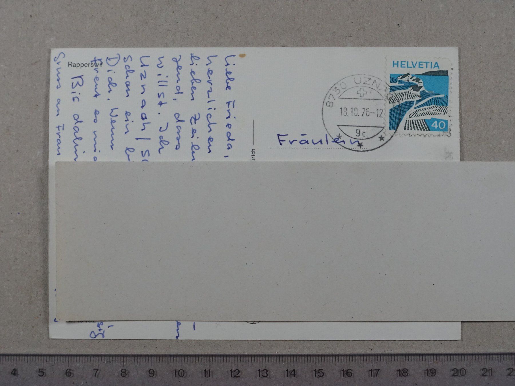 Cartoline postali: Rapperswil, 1976 – Usato da Lenzburg venduto da fh1 1