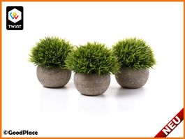 Künstliche Grünpflanzen mit grauen Töpfen für Haus & Büro