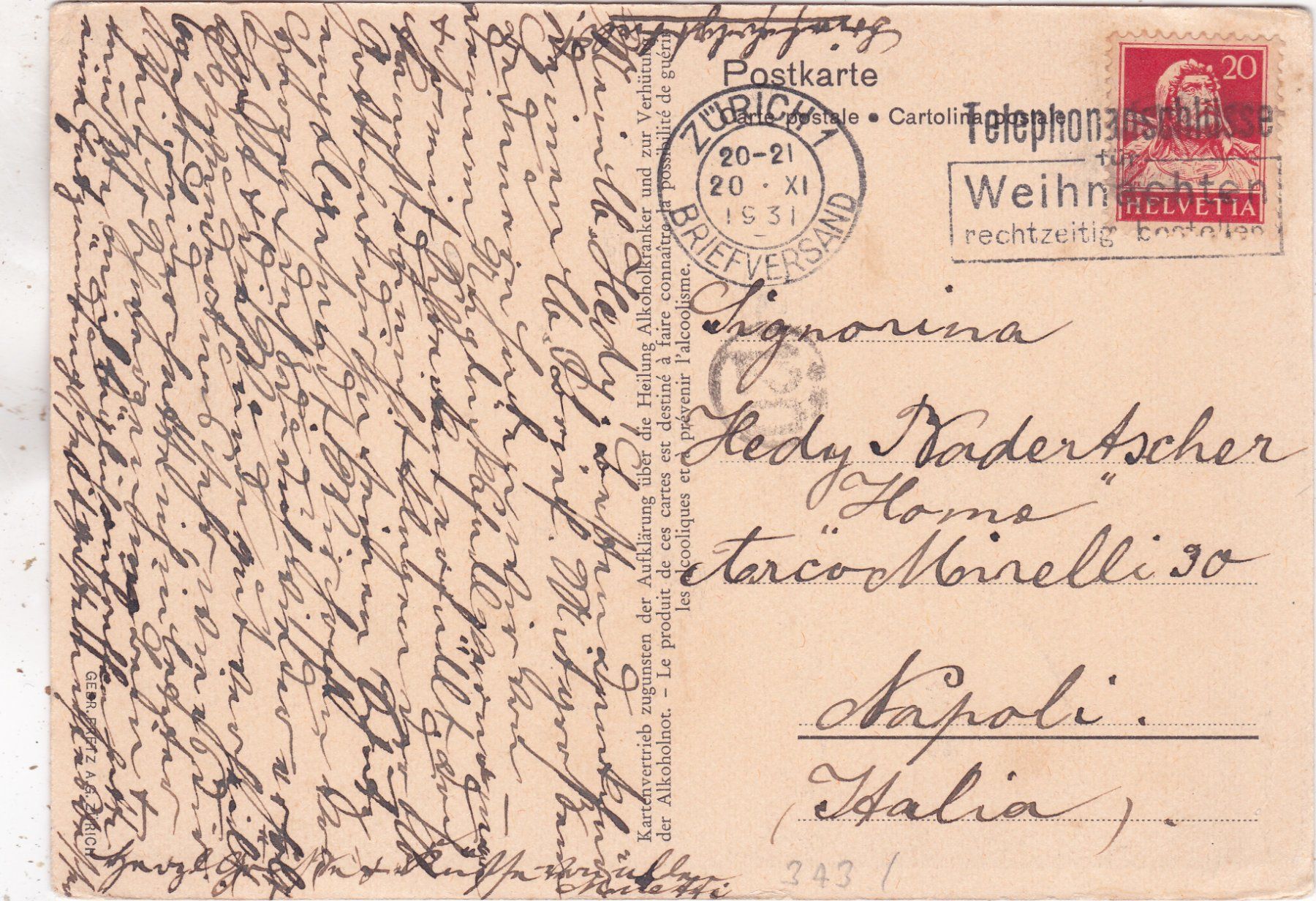 Ansichtskarten: Frühling am Zugersee 1931 – Gebraucht aus Herisau von Lisegrat2008 1