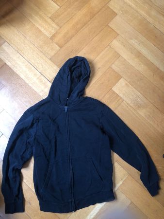 H&M Basic Sweatjacke Schwarz - Gr. 158/164 - Organic Cotton