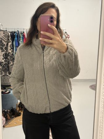 YAYA Kunstfell Jacke beige Fake Fur Gr. 36