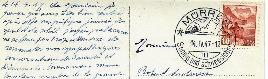 Cartoline postali: Mürren Winteregg 1947 – Usato da Hochdorf venduto da Ziegel-16 1