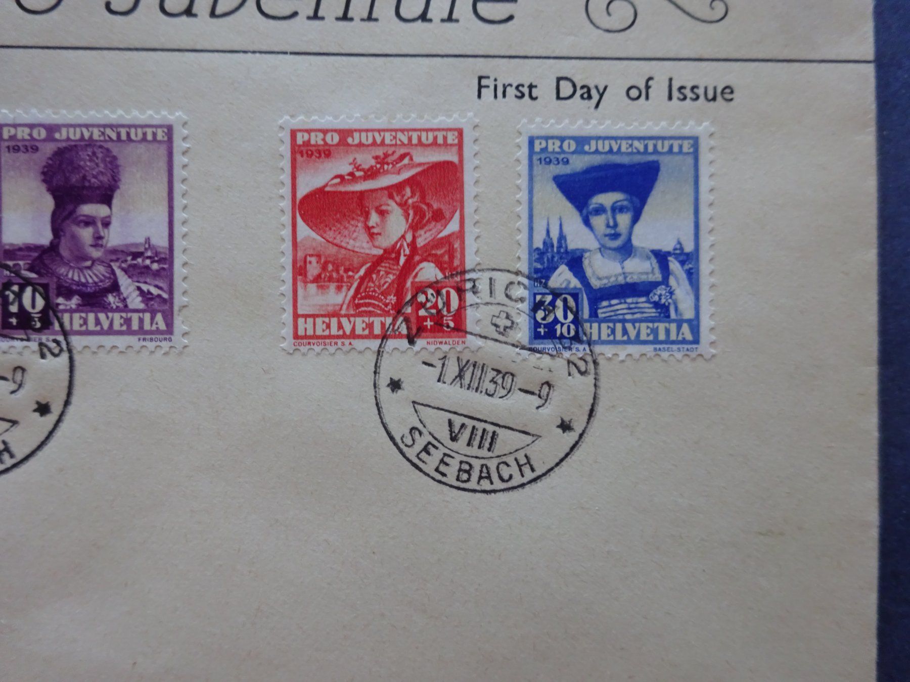 Tutti i francobolli: 1939 Pro Juventute FDC mit glasklaren Stempel - Adresslos – Usato da Appenzell-Steinegg venduto da adi1975 4
