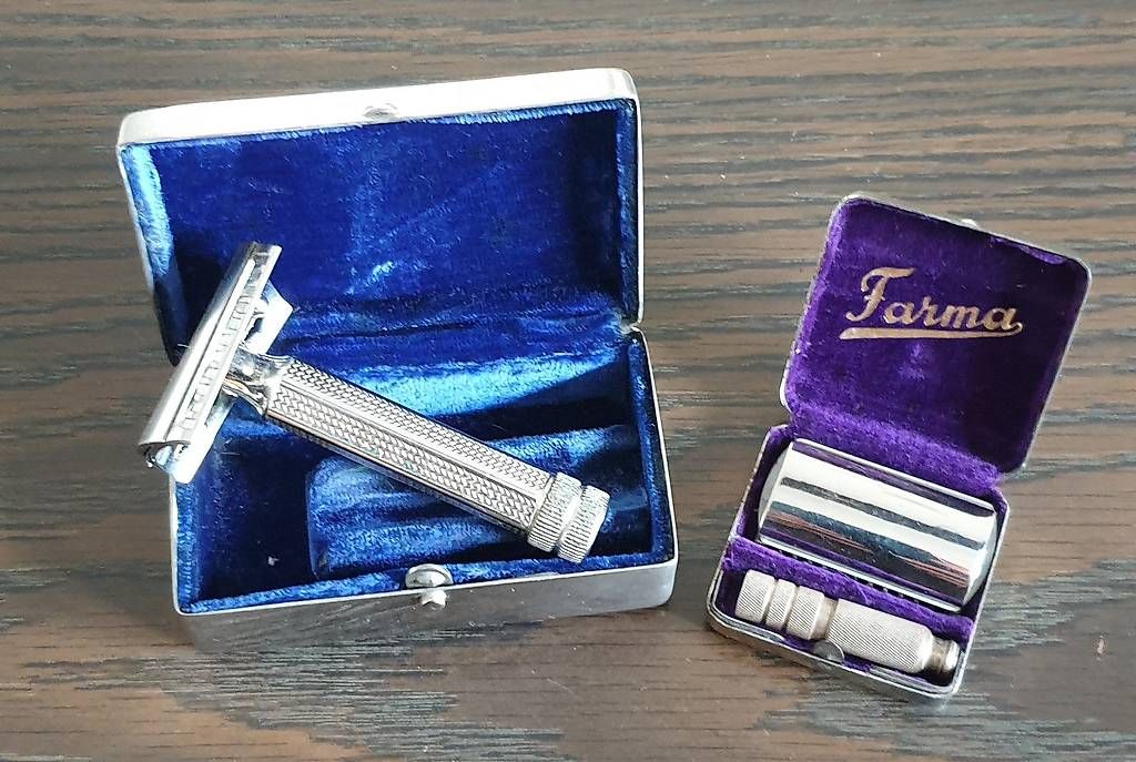 Gillette Rasierapparate & Rasierklingen: Gillette Aristocrat & Farma Rasierset – Gebraucht aus Laupersdorf von Brunitos