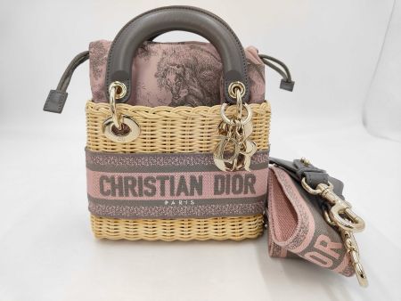 👜 Christian Dior Lady Dior Wicker Mini / Korbtasche – Rosa