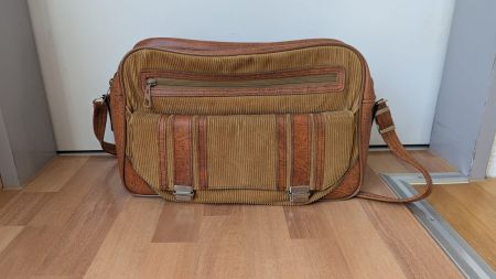 Vintage Retro Umhängetasche Messenger Bag Braun Beige
