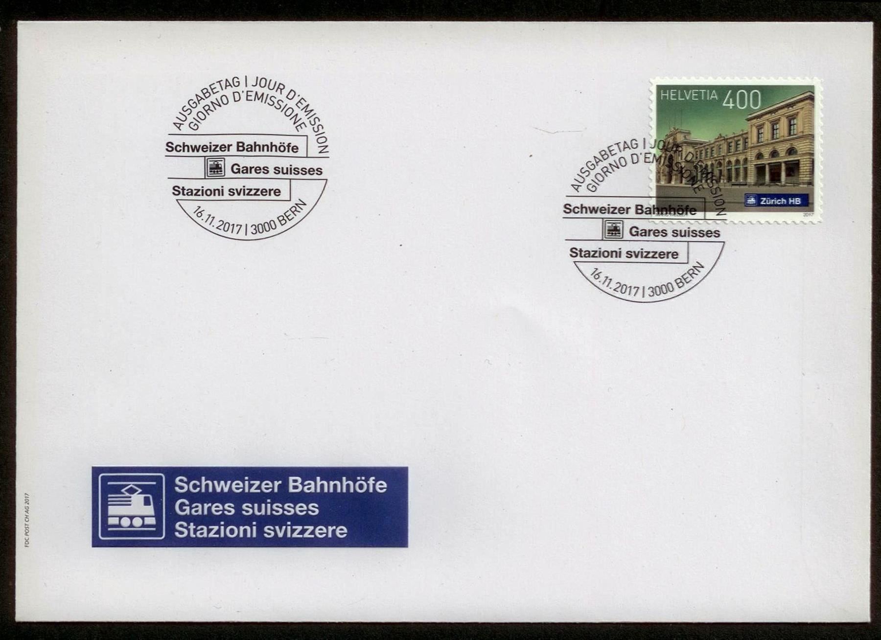 Tutti i francobolli: 2017 FDC Schw. Bahnhof       KW 15.00 – Nuovo (secondo la descrizione) da Eggersriet venduto da stamp303