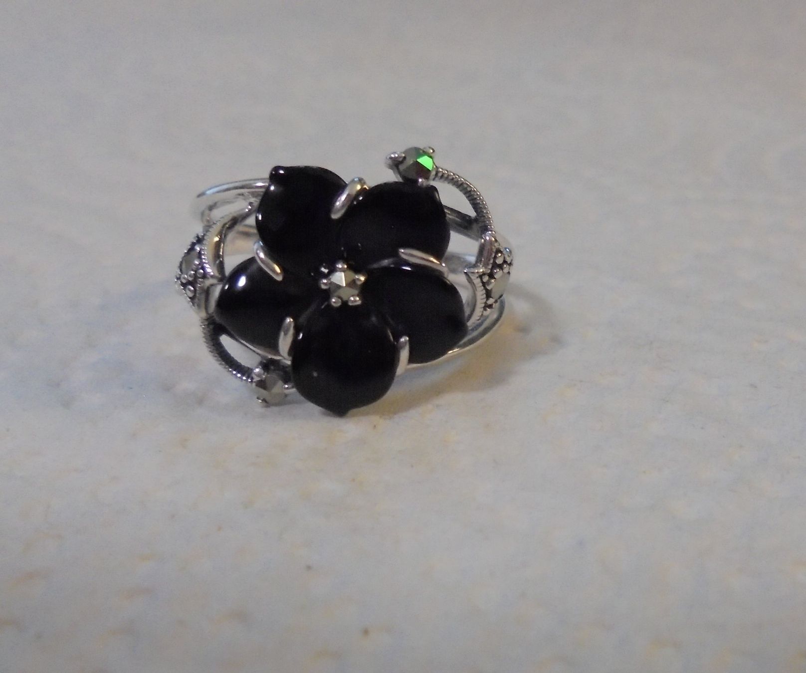 Anelli: Echtschmuck: Onyx-Silberring (56) – Nuovo (secondo la descrizione) da Zuchwil venduto da maumauchi 9