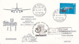 Erstflug Swissair A-310 Zürich - Paris 1983, nur 50 Stk. !