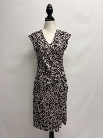 Cartoon Leoprint Kleid beige schwarz 34/36 Wickelkleid