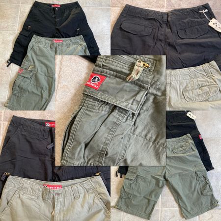 MOLECULE MILITARY CARGO SHORTS BLACK & ARMY GREEN SET SIZE X