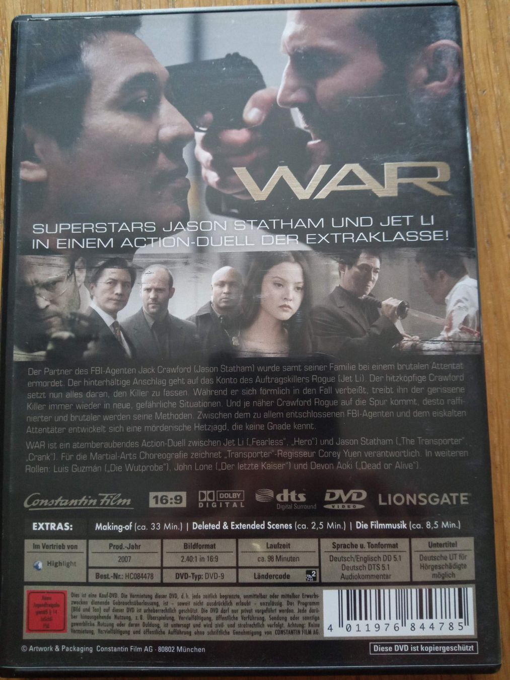 Tutti i DVDs: Action DVD: War mit Jason Statham & Jet Li – Usato da Reinach AG venduto da Donramon1 1