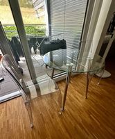 Glastisch 80cm & 2x Stuhl transparent