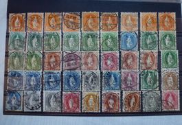 Sammlung ++ 45 Stück diverse stehende Helvetia Briefmarken