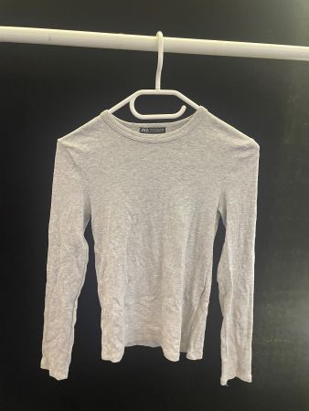 Zara Ripp Shirt, Top, Grau, Langarm, Gr. S, Neuwertig!