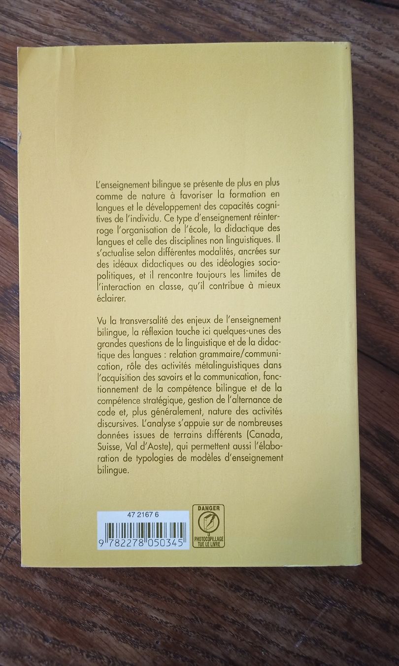 Bücher: Immersion, bilinguisme et interaction en classe. L. Gajo – Gebraucht aus Neuchâtel von bor_esse 1