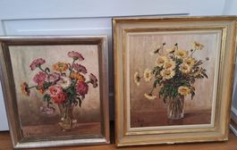 2 schöne Blumenbilder von Gret Niggli (1882 - 1954)