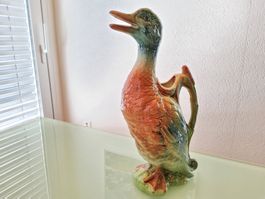 Pichet canard vintage en barbotine St-Clément France