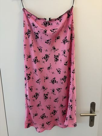 Topshop Floral Midi Skirt Pink Black Size EU 40 New