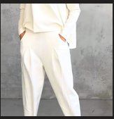 hose und pullover in gr. XXL crème