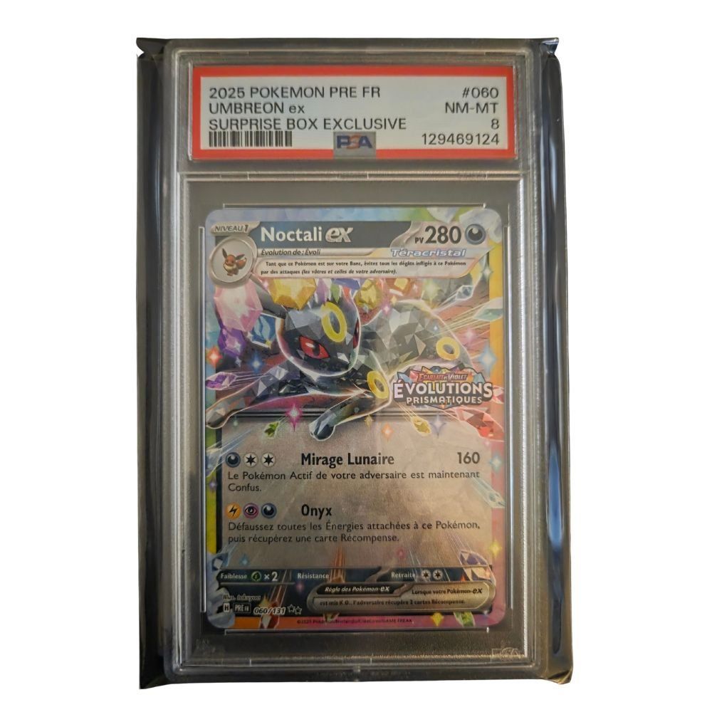 Pokémon Carte collezionabili: Noctali ex Promo Surprise Box PSA 8 Prismatic Evolutions – Usato da Genève venduto da Cardtreasure