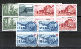 PP 1948 Viererblöcke postfrisch SBK 48.--