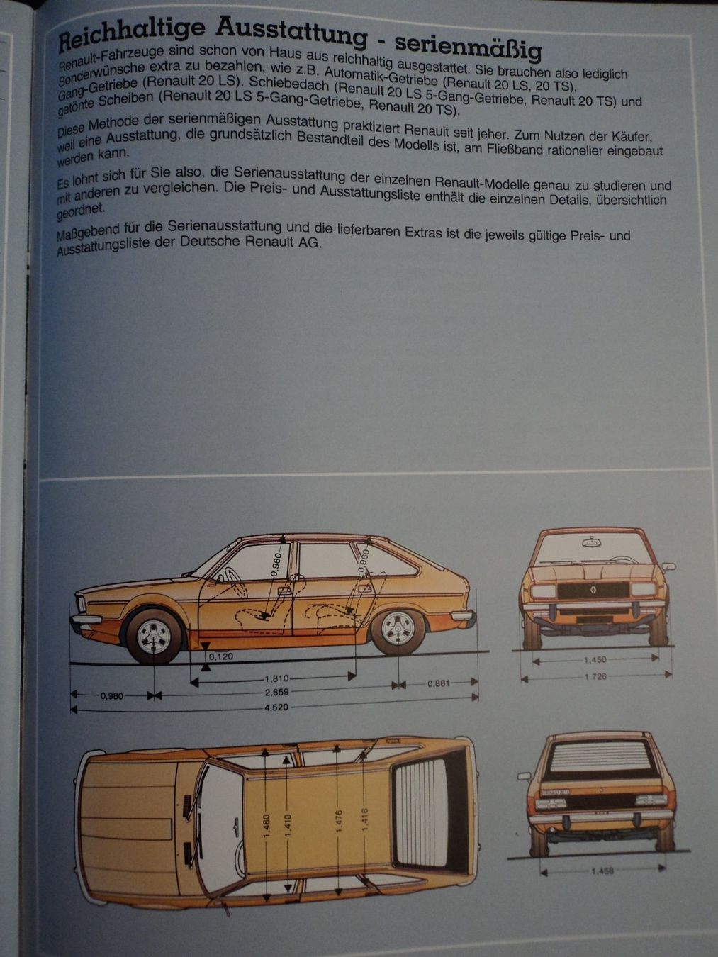 Renault Dokumente: Prospekt Renault 20 2 litres – Gebraucht aus Schwarzenburg von modelCARama 9