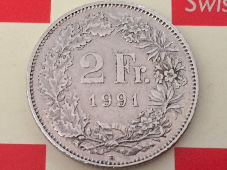 Tutti le monete: 2 Franken 1991 ss-vz – Usato da Elsau venduto da herbybay