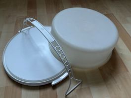 Kuchentransportbox weiss rund Kunststoff gebraucht