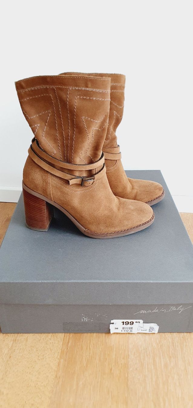 Scarpe da donna: Stiefelette Nero Giardini Leder beige Gr. 36 – Usato da Stansstad venduto da InStyle8 1