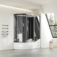 1036 - LED Dampfdusche LUX 4in1 Whirlpool Dusche black links
