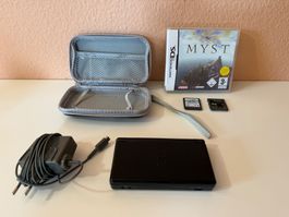Nintendo DS Lite schwarz Konsole mit Zubehör und Spiel