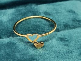 Goldiger Herz-Ring, Grösse 52, perfektes Geschenk!